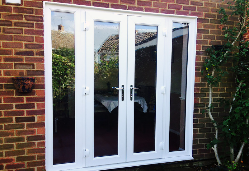 French Doors with fixed side panes