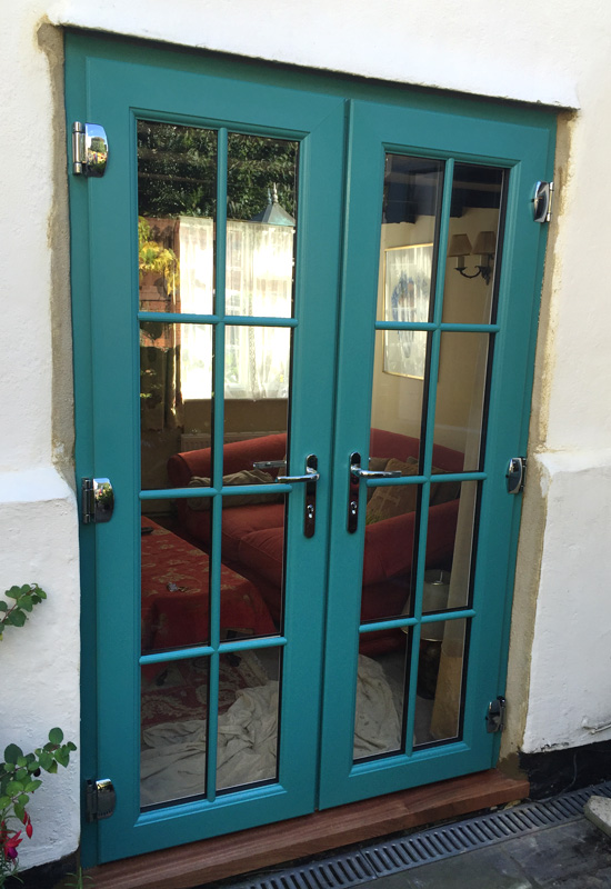Coloured finish French doors