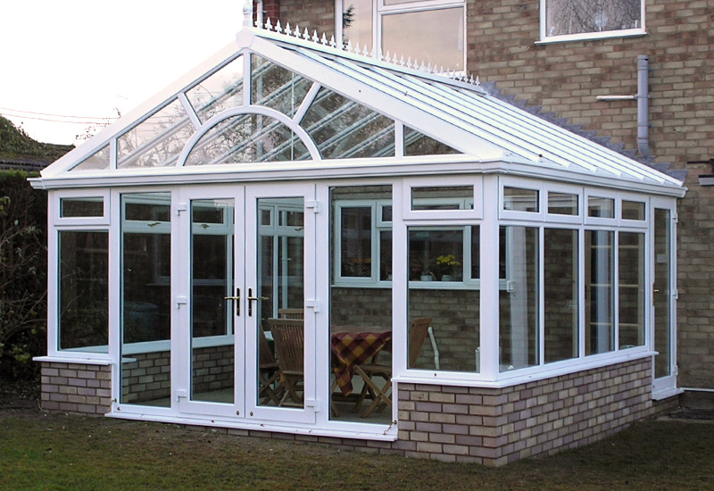 Gable fronted conservatory with sunburst profile Essex